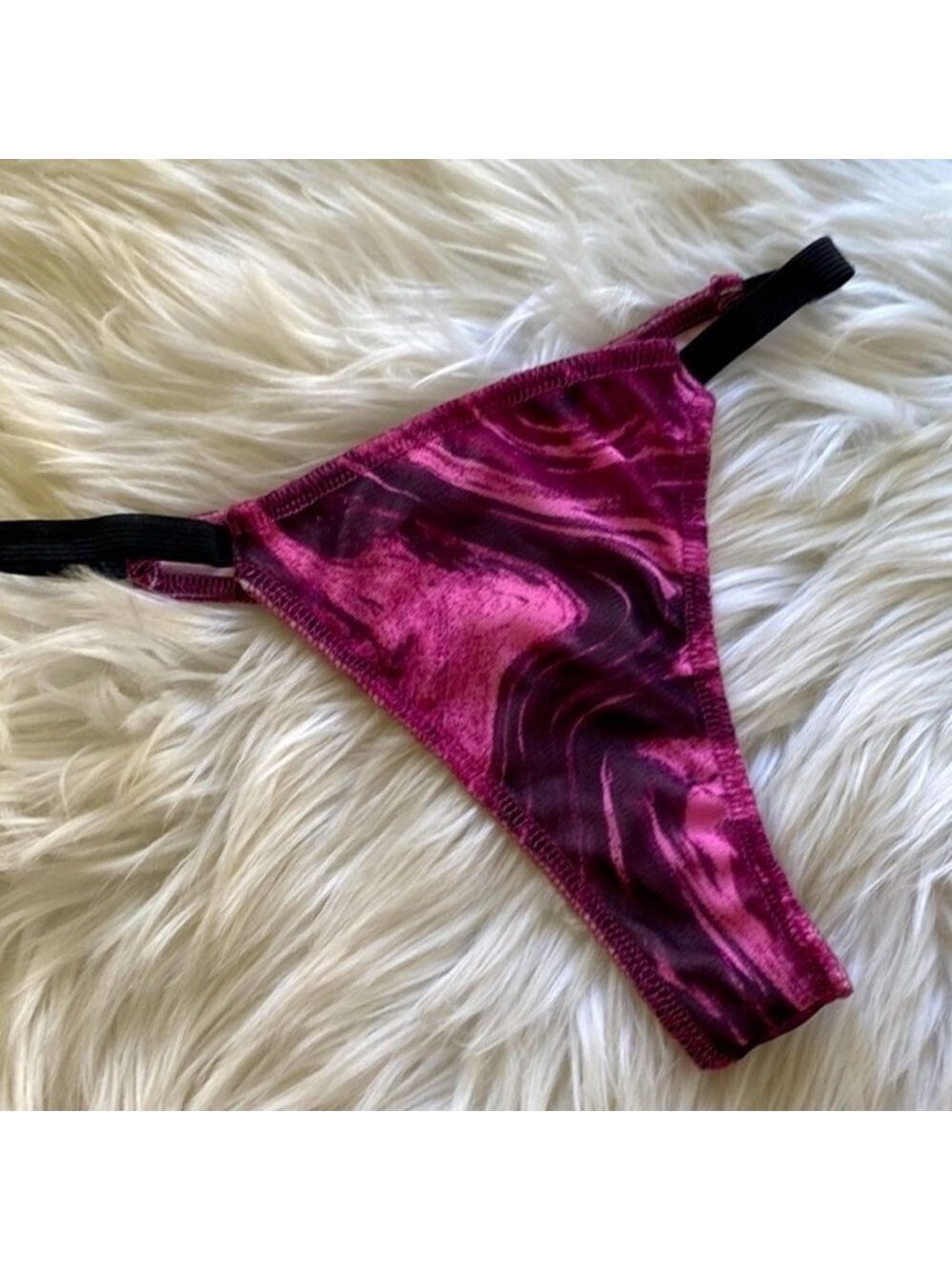 Groovy purple swirl print thong